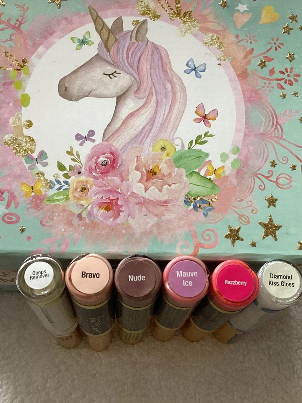 LipSense - Nude, Bravo, Mauve Ice, Razzpberry, Diamond Kiss Gloss, Oops Remover